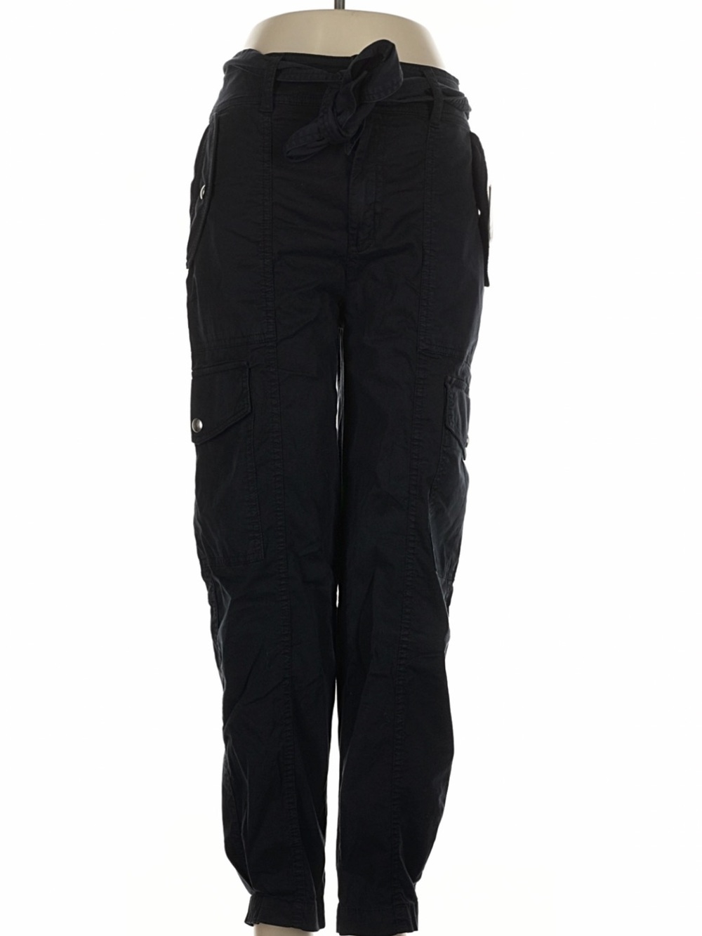 Ralph Lauren Black Cargo Tie-Waist Pants